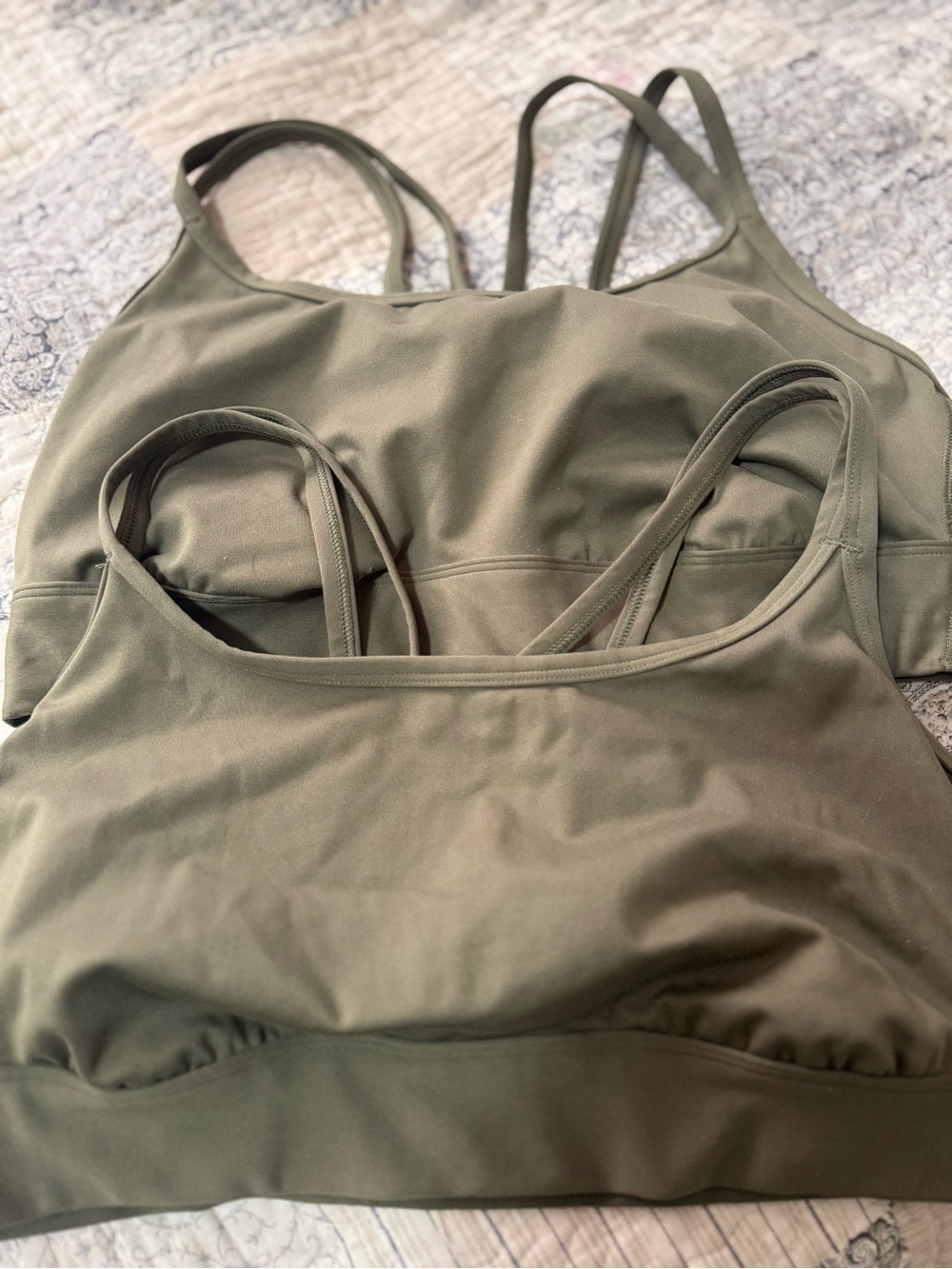 all in motion Olive Green Double-Strap Sports Bra Pack